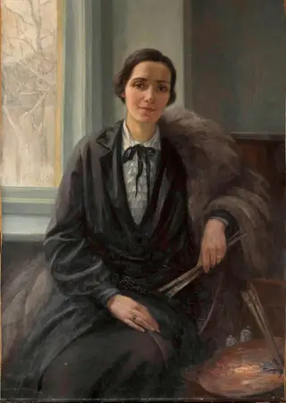 Self-portrait, by Blanka Mercère, oil, 1937