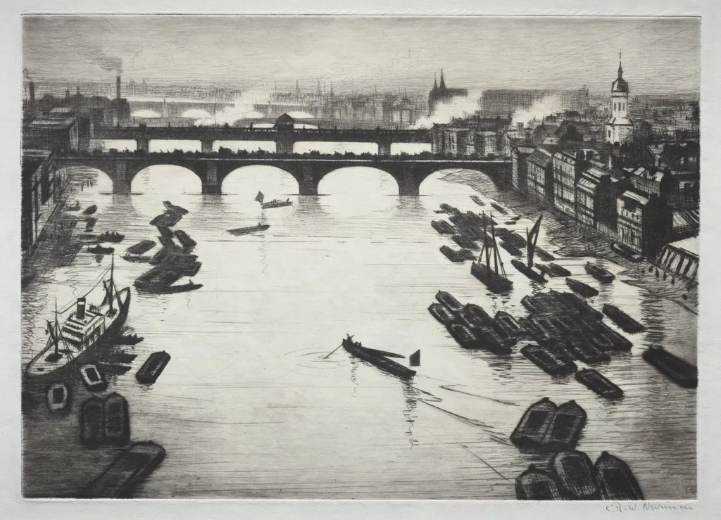 London Bridges, by C. R. W. Nevinson, 1924