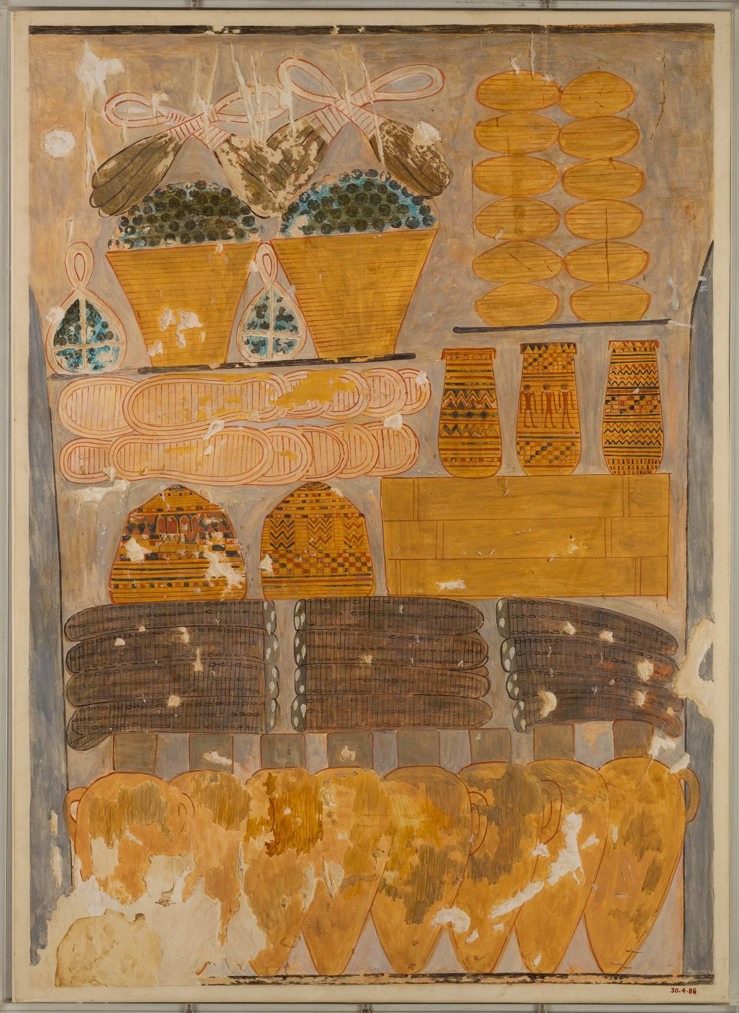Provisions Stored in the Temple, Tomb of Rekhmire, detail