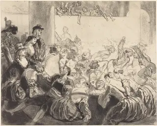 The Masked Ball, by Paul Gavarni, ink, 1835