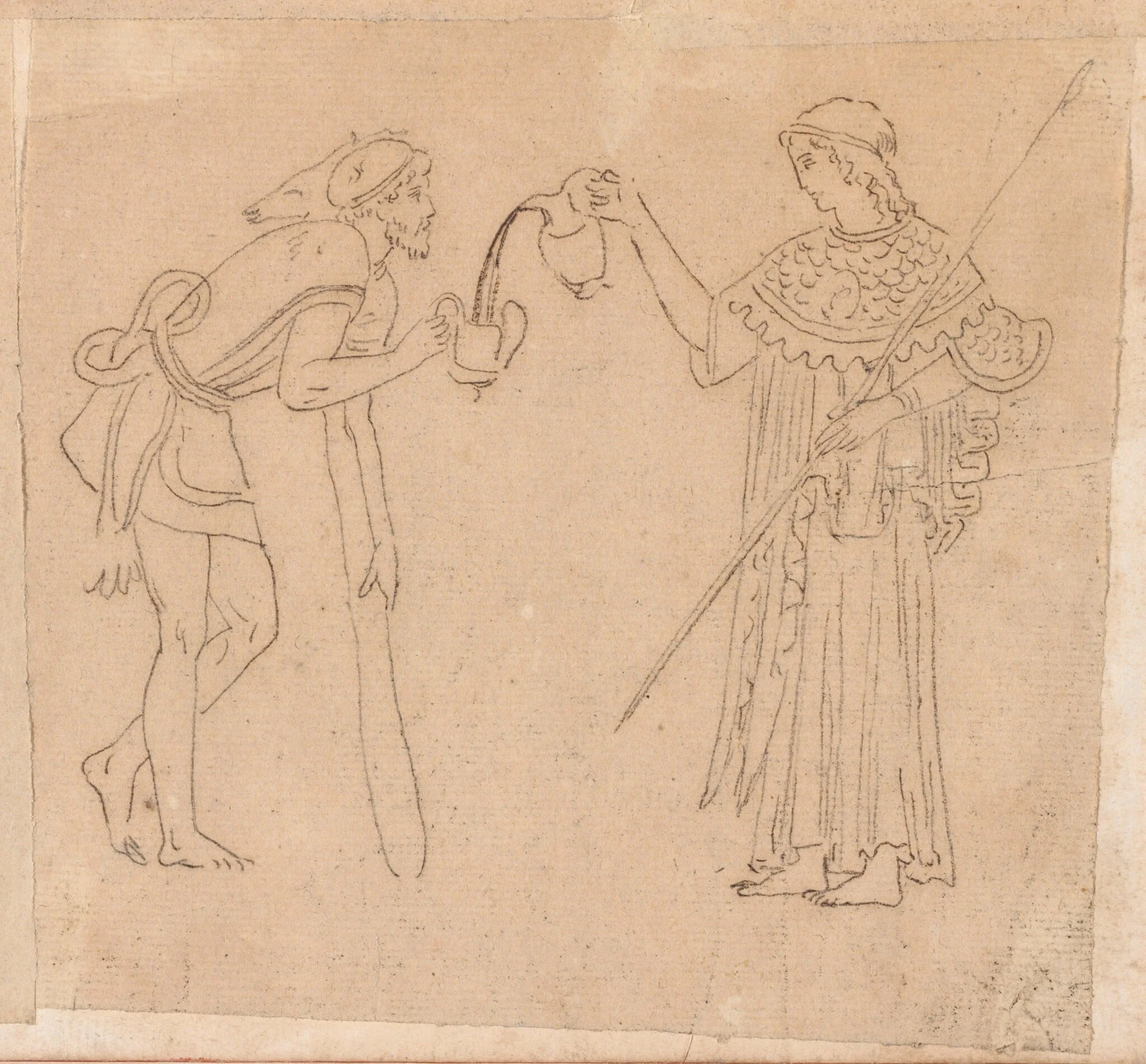 Athena Pouring a Drink for Hercules, detail