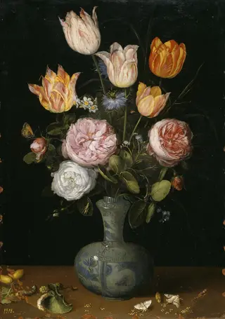 Vase of Flowers, by Jan Brueghel, the elder, oil, 1601