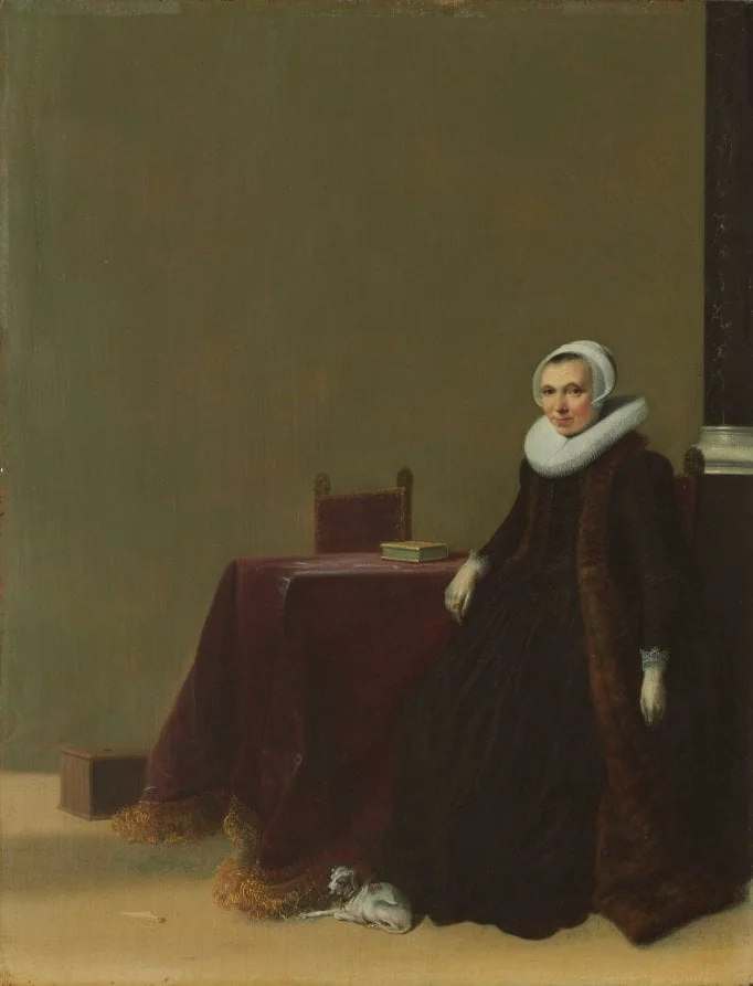 Portrait of a Woman with a Dog, detail