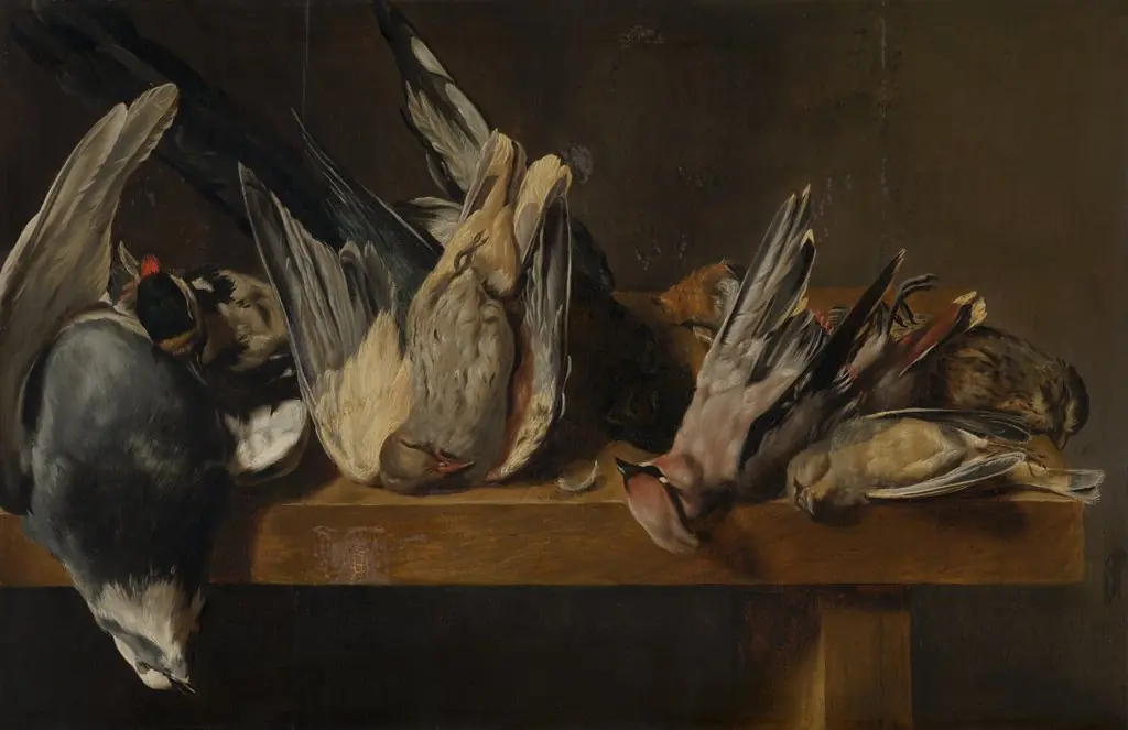 Dead Birds, by Elias Vonck, oil, 1650