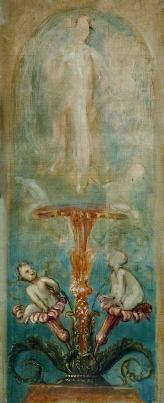 Arabesque Decoration with a Female Figure (sketch), detail