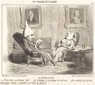Le Retour a Paris, by Honoré Daumier, ink, 1852