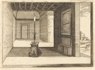 Candle Stick, by Jacques Callot, ink, 1628