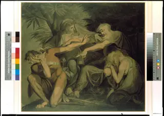 Oedipus cursing his son Polynices, by Henry Fuseli, watercolor, 1786