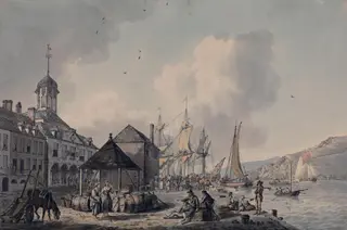 The exchange at Waterford, by Dominic Serres, watercolor, 1787