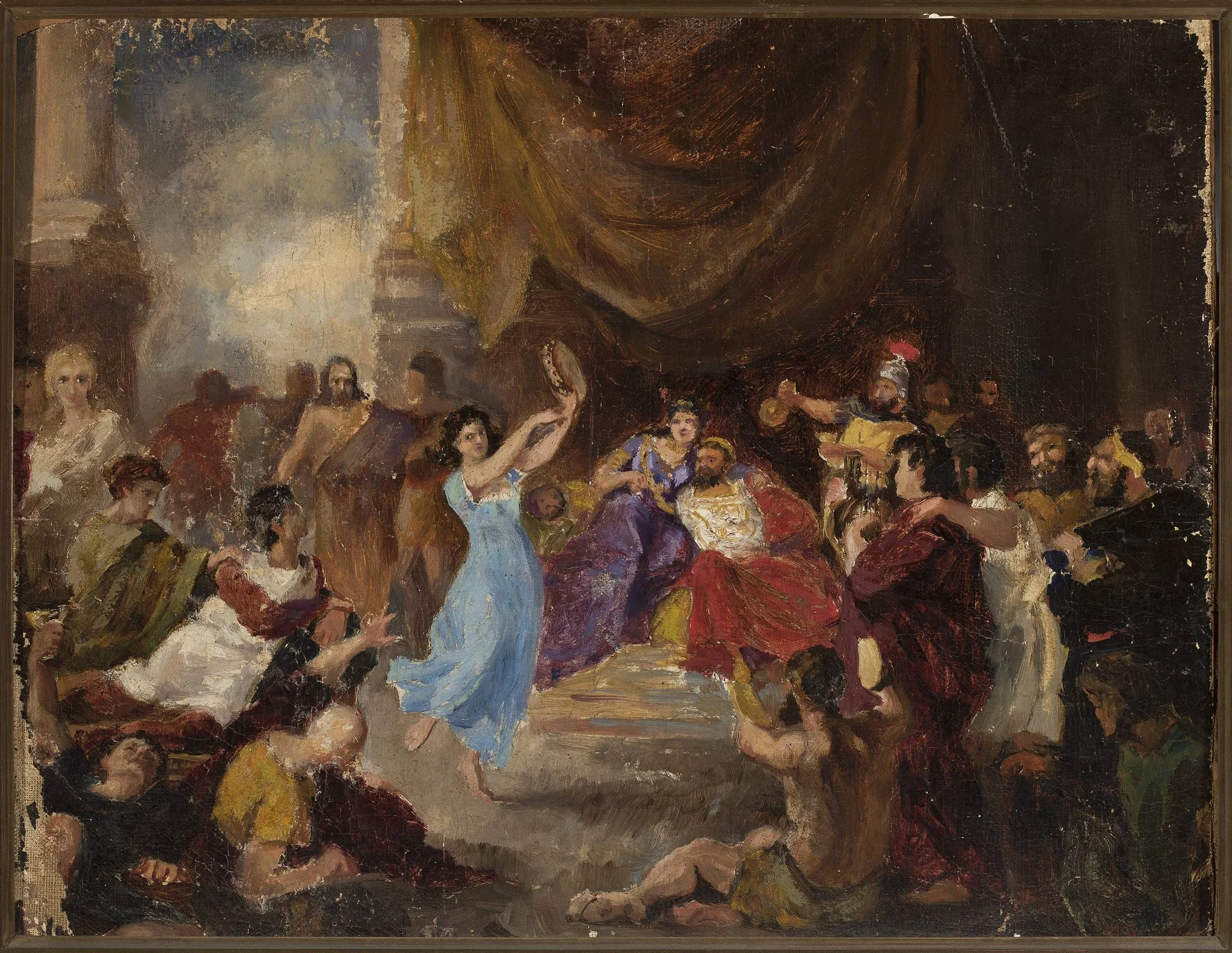 Salome's dance before Herod, sketch, detail