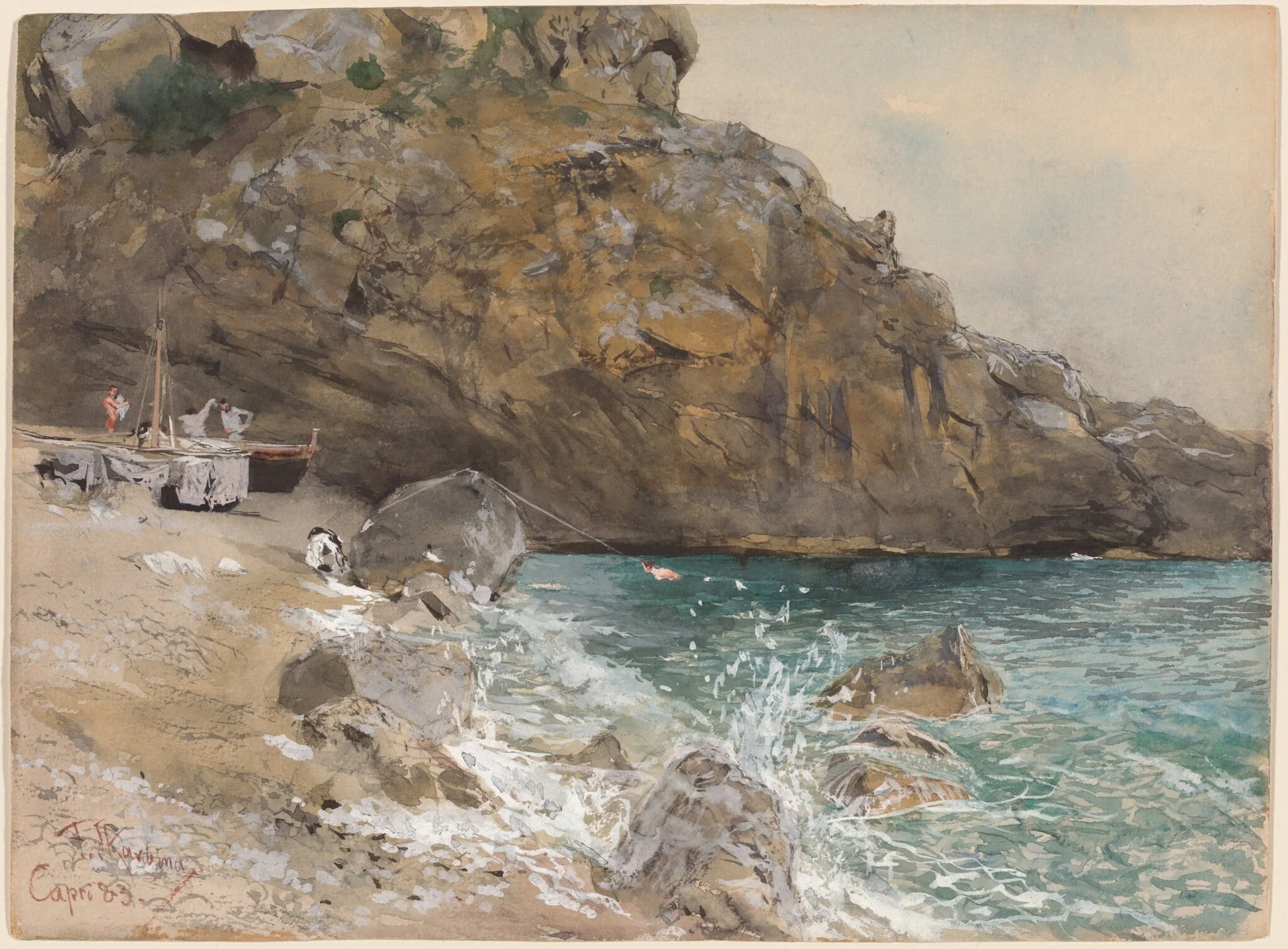 The Beach at Marina Piccola, Capri, detail