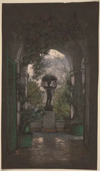 Capri, by Elihu Vedder, pastel, 1913
