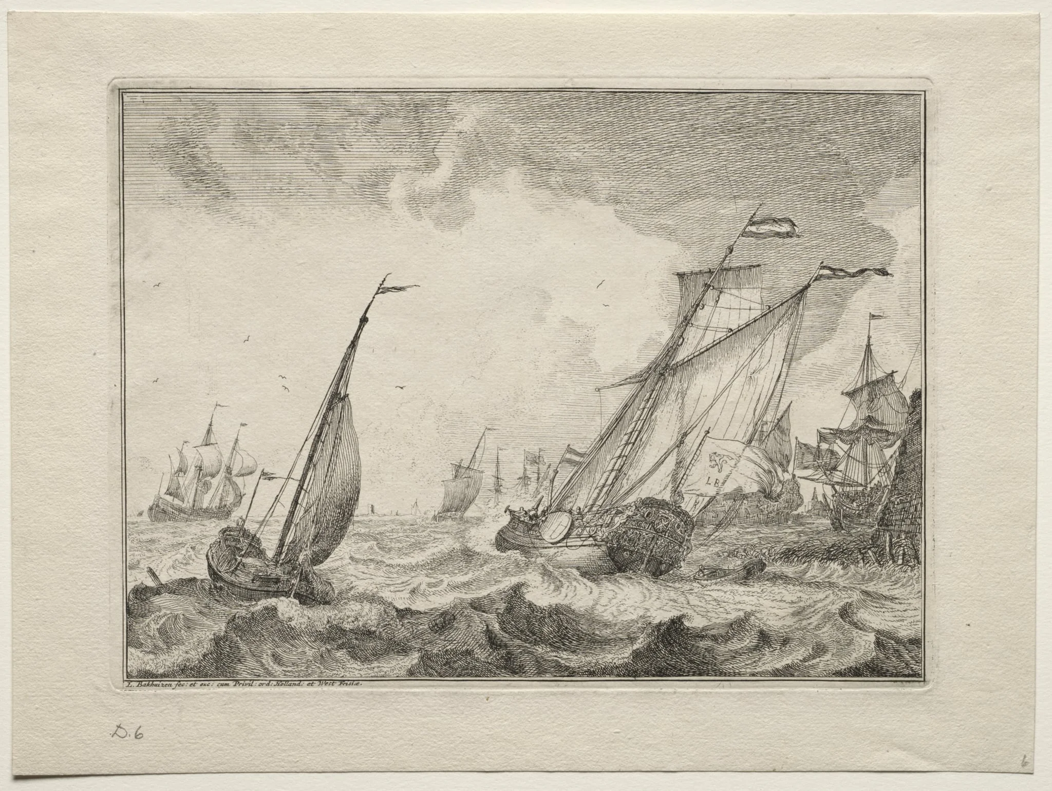 Ships in a Gale, detail