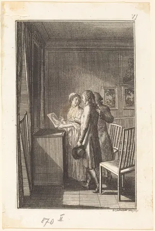 The Voyage to Paris, by Daniel Nikolaus Chodowiecki, ink, 1798