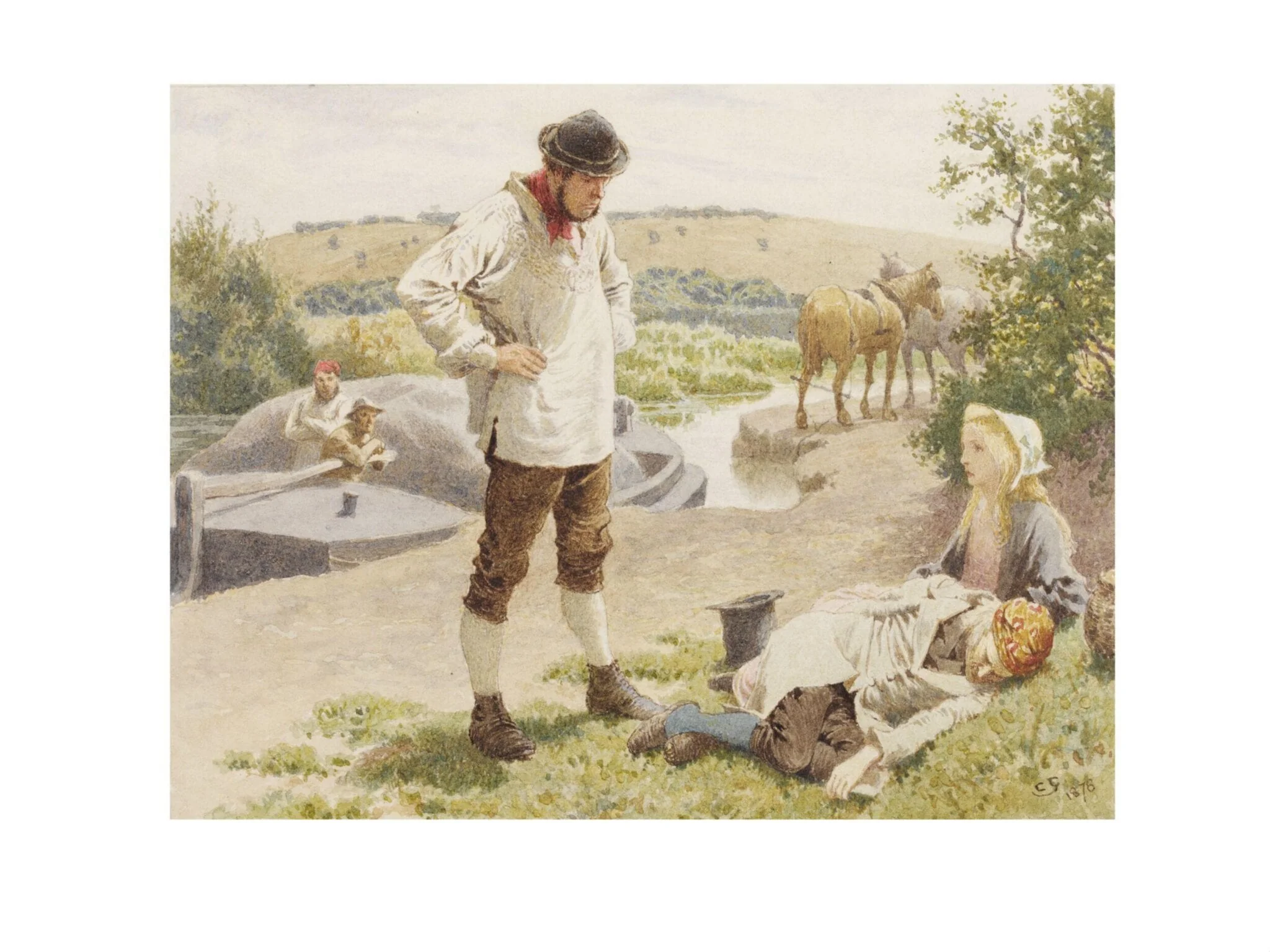 Little Nell Roused by the Bargeman, detail