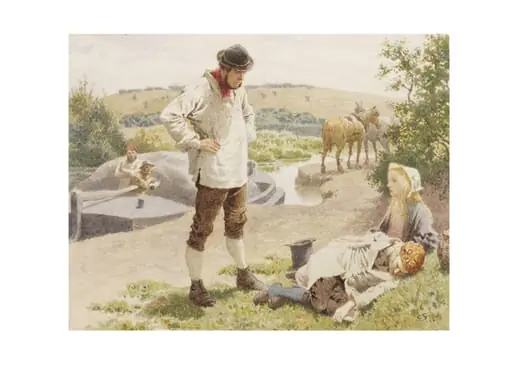 Little Nell Roused by the Bargeman, by Charles Green, watercolor, 1876