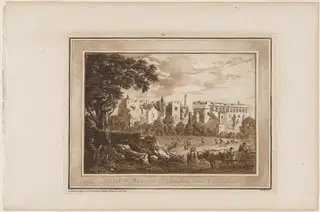 Part of the Remains of Llanphor near Pembroke, by Paul Sandby, ink, 1775