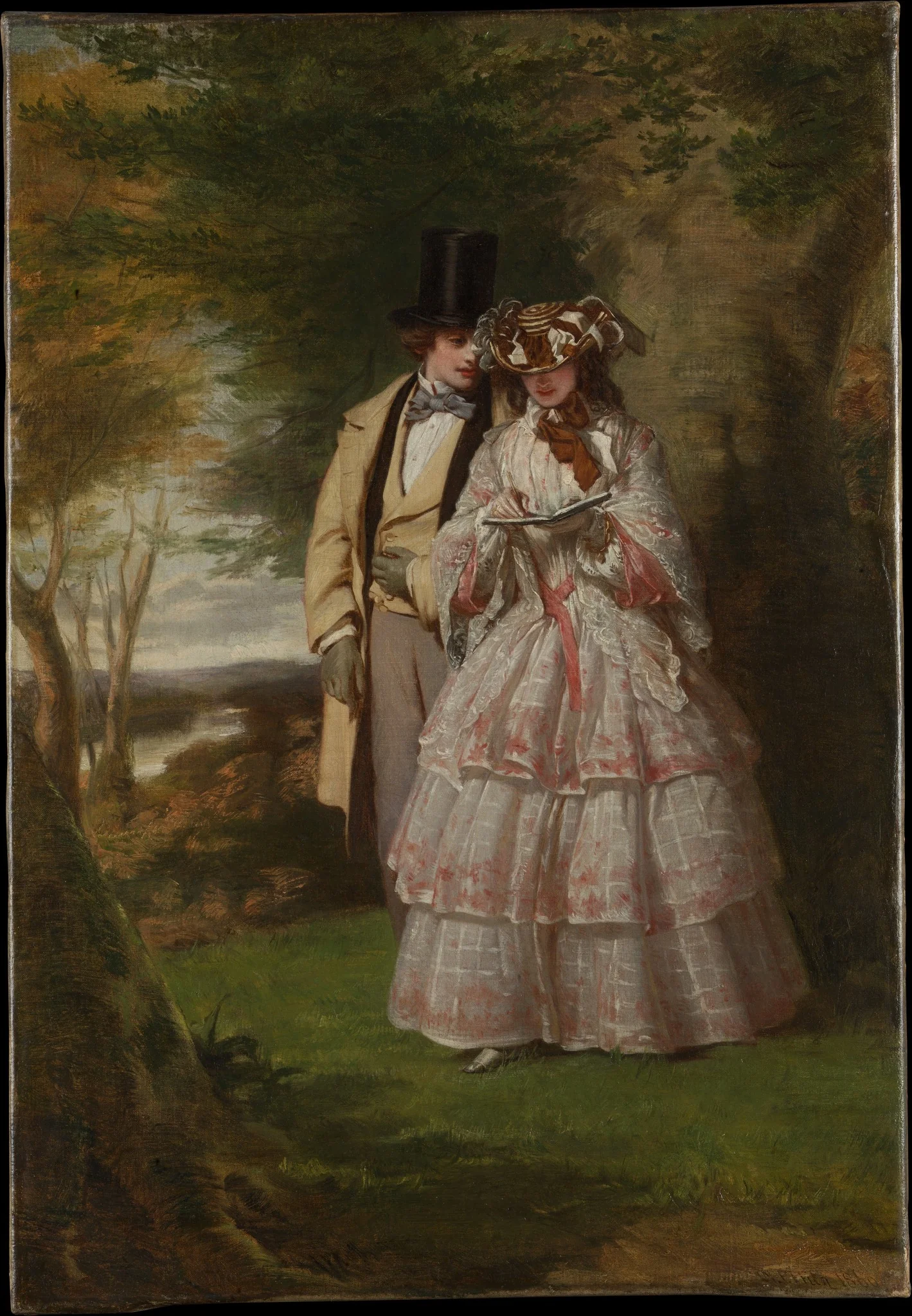 The Two Central Figures in "Derby Day", detail