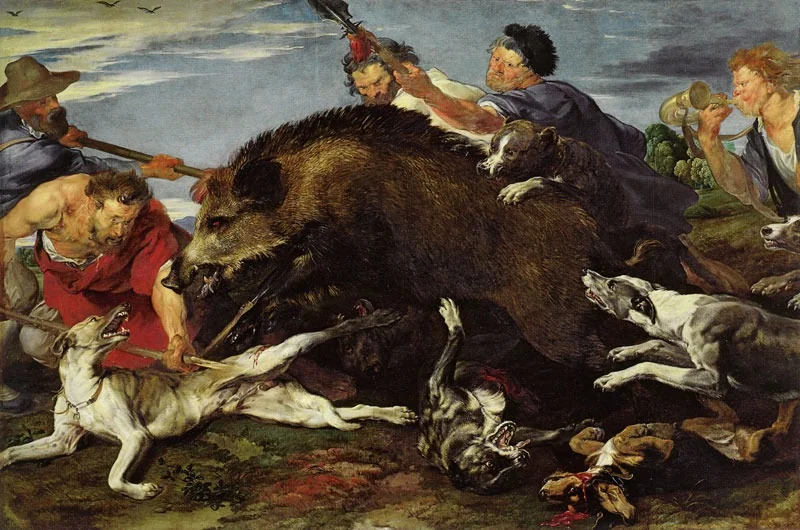 Boar hunt, detail
