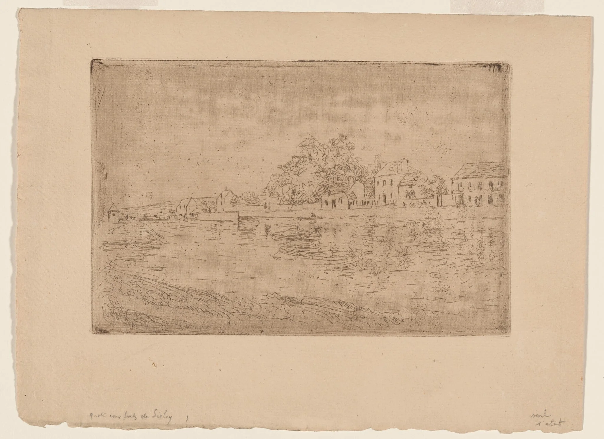 On the Banks of the Loing: Houses by the Water, detail