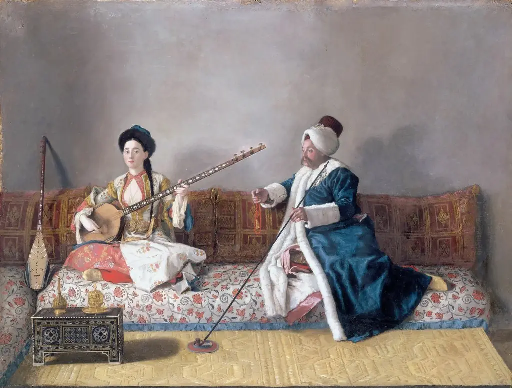 Monsieur Levett et Mademoiselle Glavani, by Jean-Étienne Liotard, oil, 1740