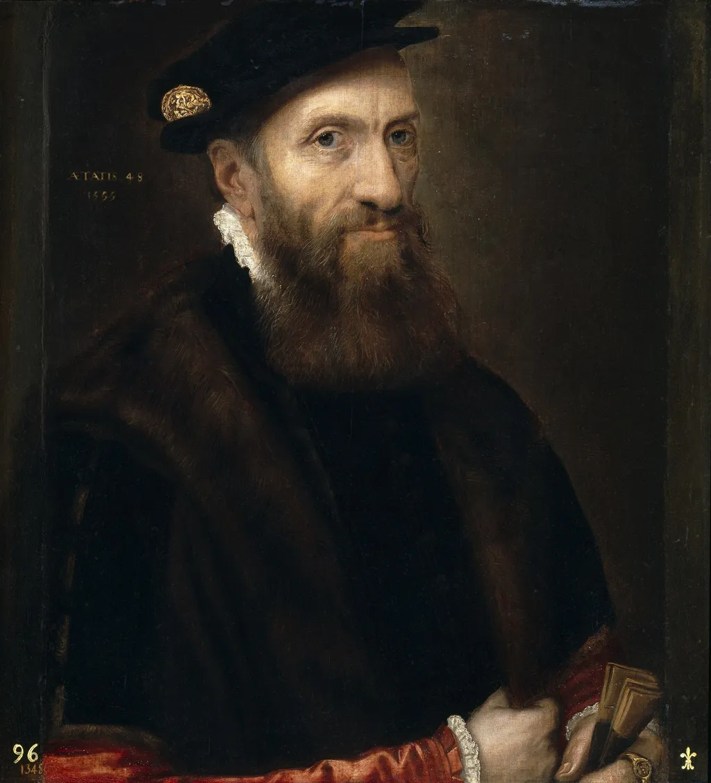 Portrait of a Man aged 48, by Frans Floris, oil, 1555