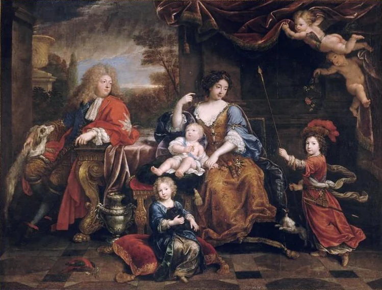 The family of the Grand Dauphin, Louis of France (1661-1711), detail
