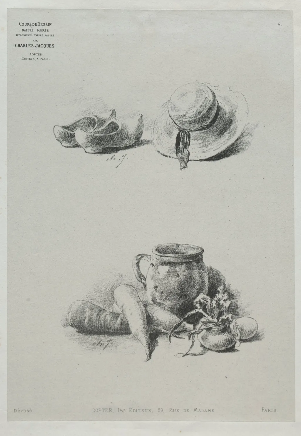 Still Life, by Charles-Émile Jacque, 1891