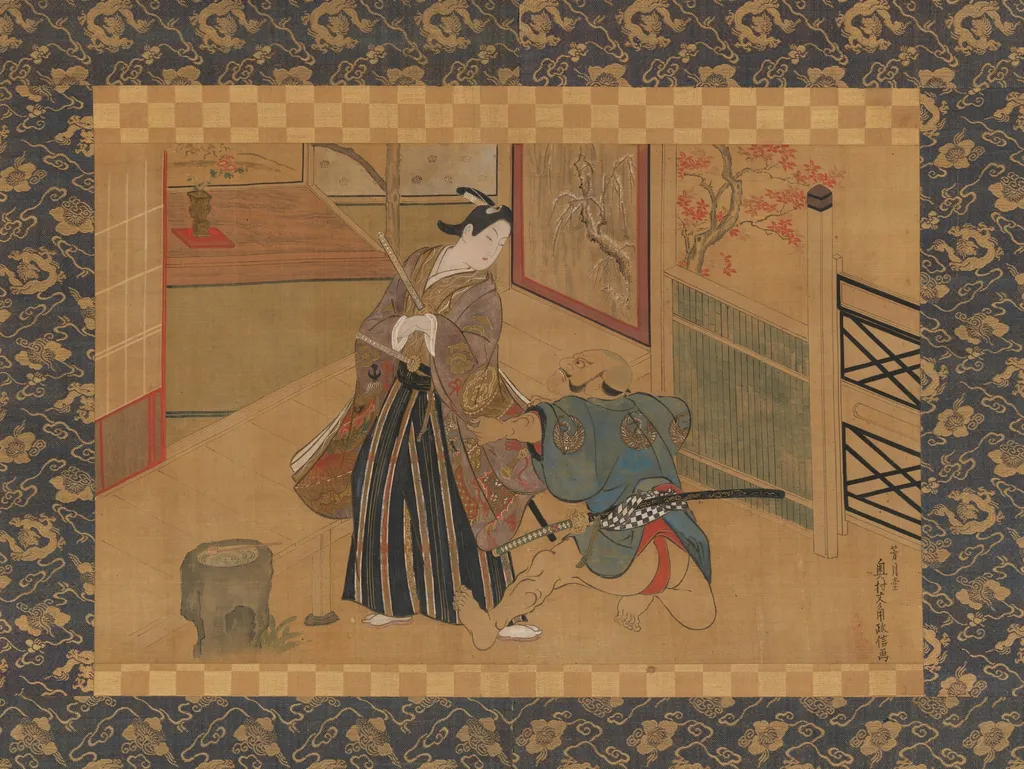 Kabuki Play Kusazuribiki from the Tales of Soga (Soga monogatari), by Okumura Masanobu, unspecified, 1749
