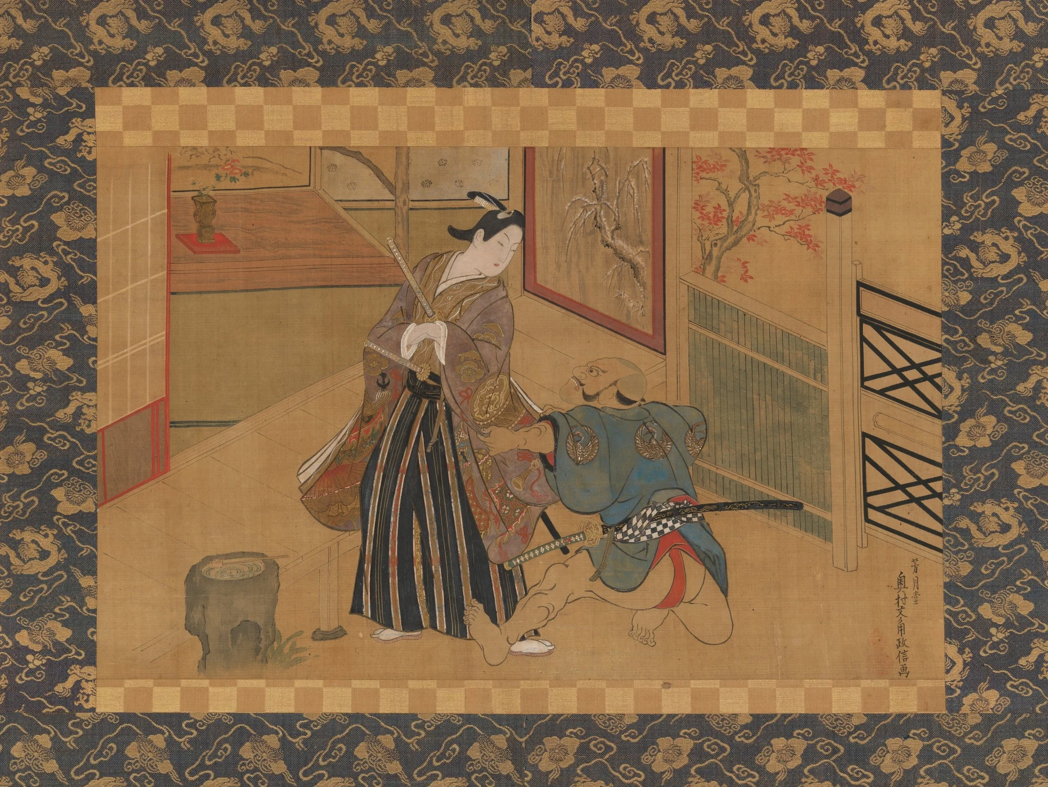 Kabuki Play Kusazuribiki from the Tales of Soga (Soga monogatari), detail