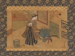 Kabuki Play Kusazuribiki from the Tales of Soga (Soga monogatari), by Okumura Masanobu, unspecified, 1749