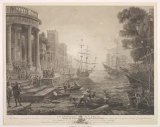 Embarkation of St. Ursula, by James Fittler, 1850