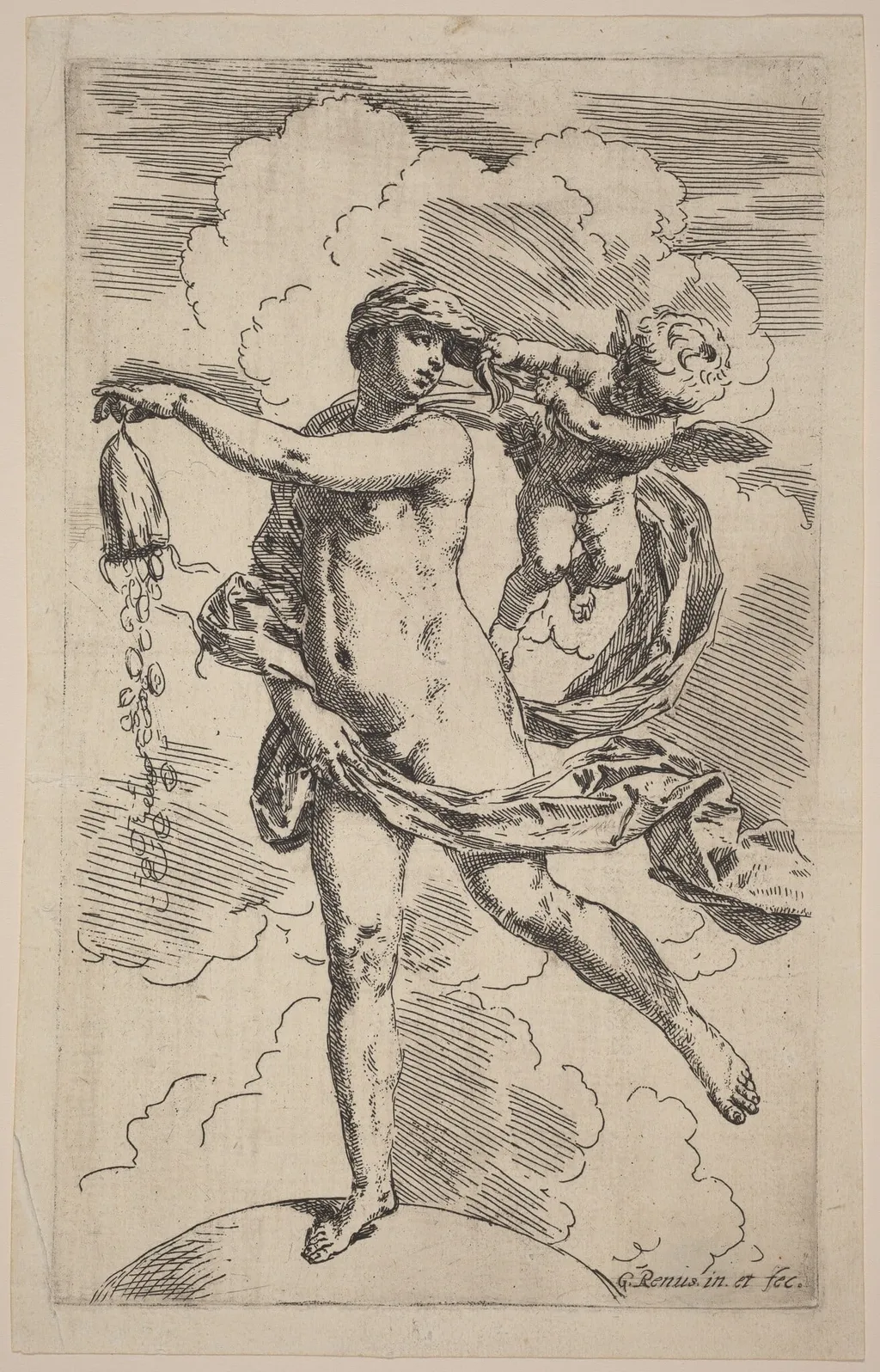 Fortune, by Simone Cantarini, ink, 1630