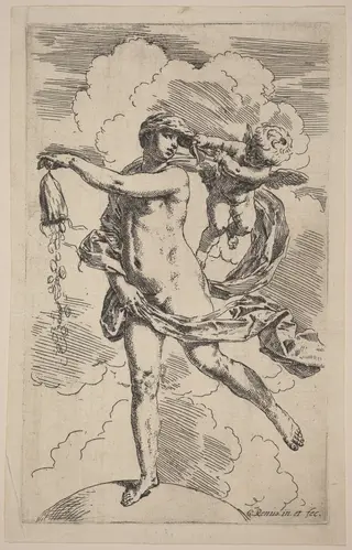 Fortune, by Simone Cantarini, ink, 1630