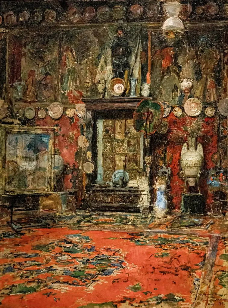 The Studio of Marià Fortuny in Rome, by Ricardo de Madrazo, unspecified, 1894