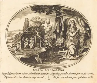 The Penitence of Mary Magdalen, by Balthasar Moncornet, ink, 1634