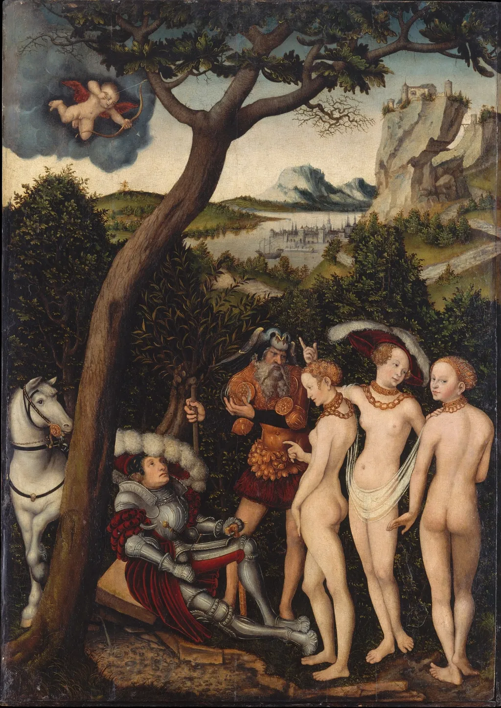 The Judgment of Paris, by Lucas Cranach the Elder, paint, 1528