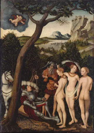 The Judgment of Paris, by Lucas Cranach the Elder, paint, 1528