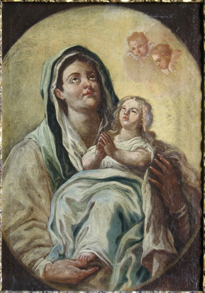 Fecioara Maria cu Pruncul Isus (în Reg. Inv.: Maria cu copilul Isus), detail