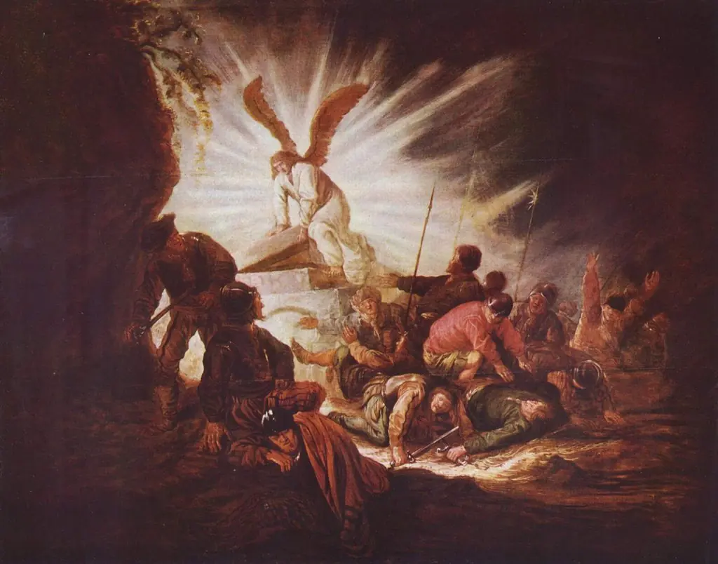 The Angel Is Opening Christ's Tomb, by Benjamin Gerritsz Cuyp, oil, 1640