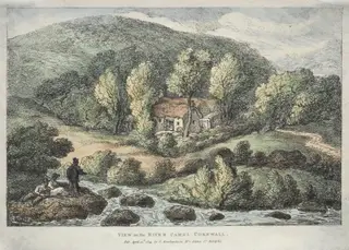 Views in Cornwall:  View on the River Camel, Cornwall, by Thomas Rowlandson, 1812
