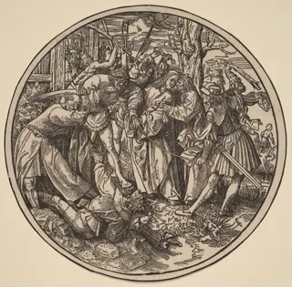 The Betrayal of Christ, by Jacob Cornelisz. van Oostsanen, ink, 1512