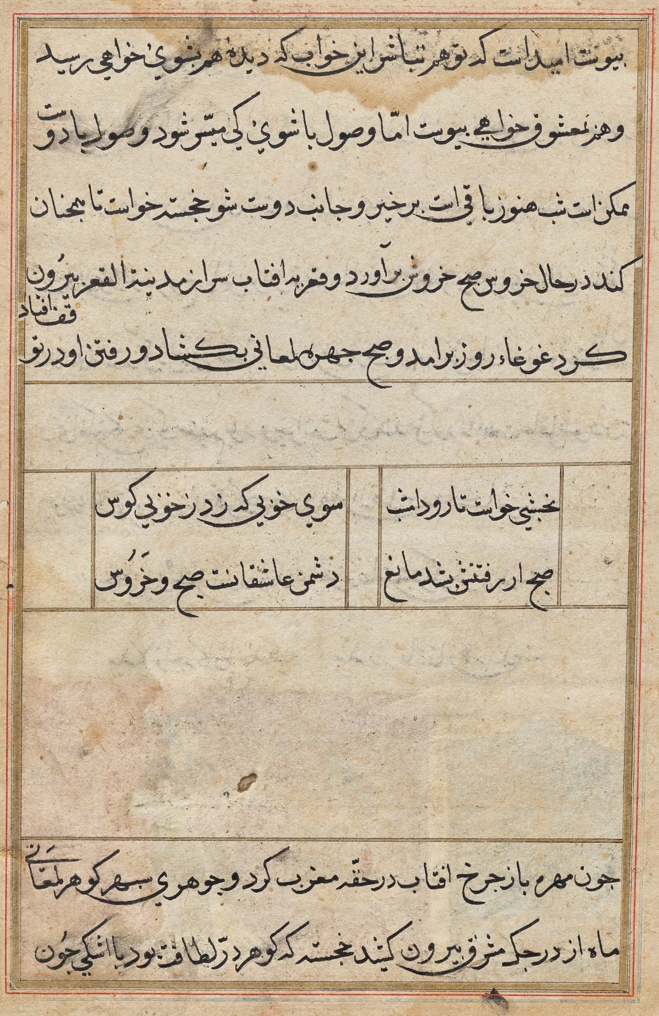 Page from Tales of a Parrot (Tuti-nama): text page, detail
