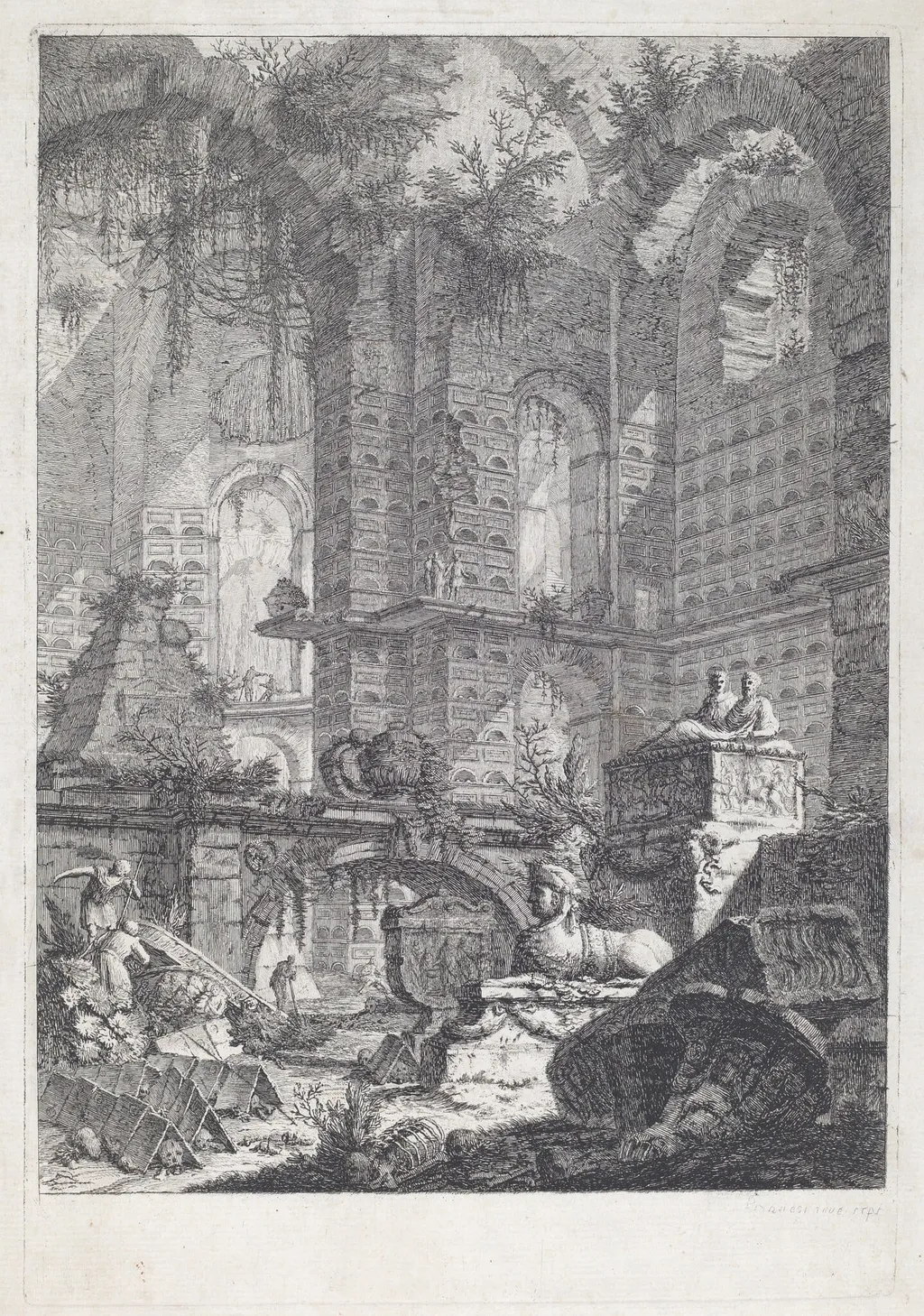 Camera sepolcrale, by Giovanni Battista Piranesi, ink, 1742