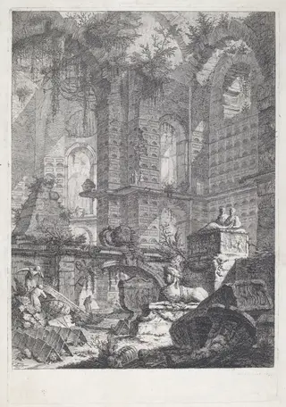 Camera sepolcrale, by Giovanni Battista Piranesi, ink, 1742