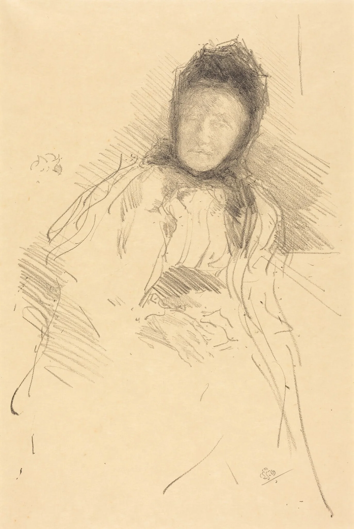 Unfinished Sketch of Lady Haden, detail