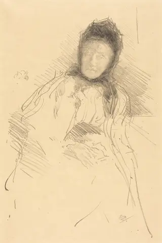 Unfinished Sketch of Lady Haden, by James McNeill Whistler, ink, 1895