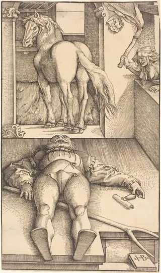 The Bewitched Groom, by Hans Baldung Grien, ink, 1544