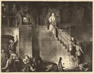 Murder of Edith Cavell, by George Bellows, ink, 1918
