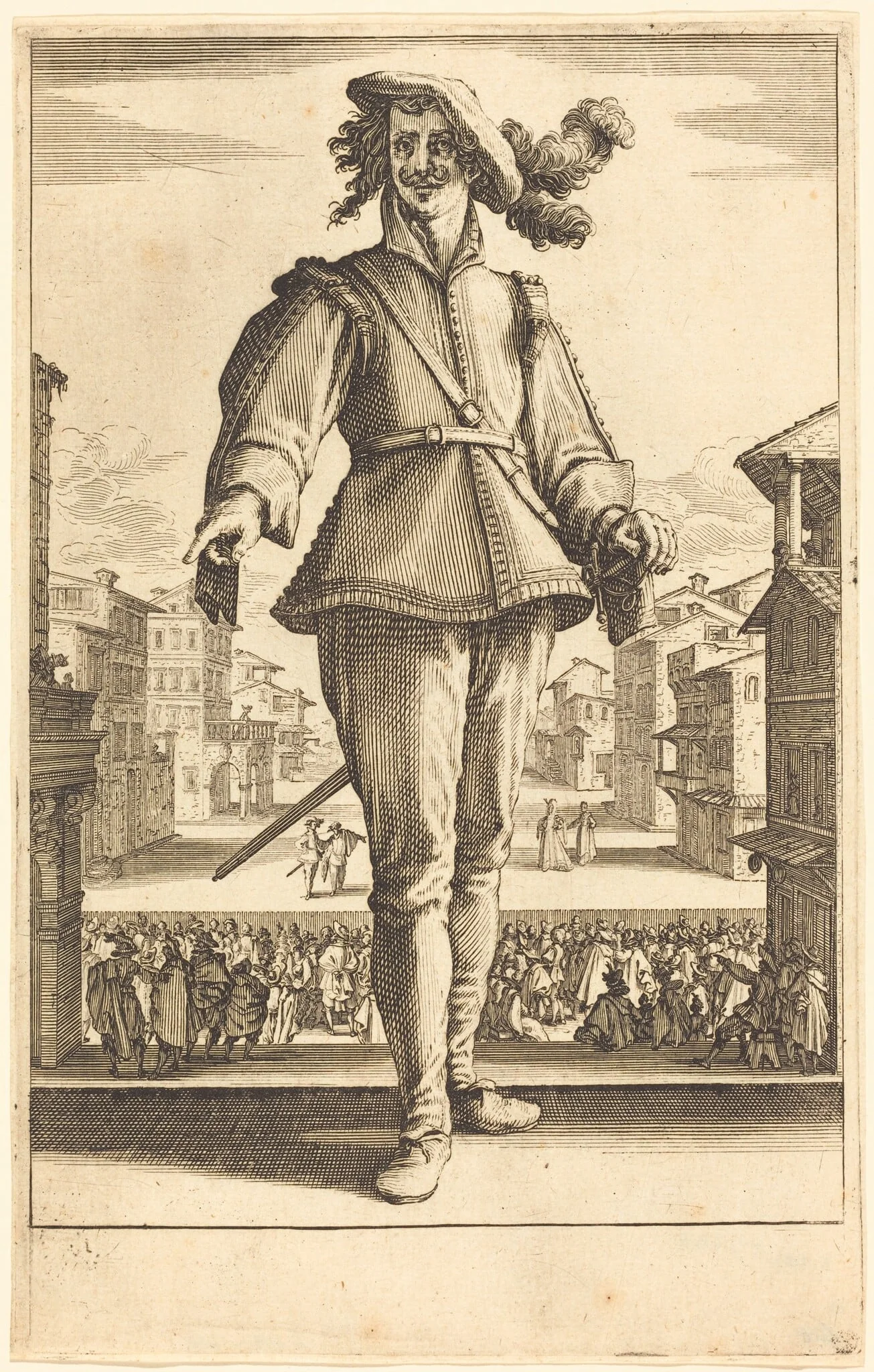 Il Capitano, or L'Innamorato, detail